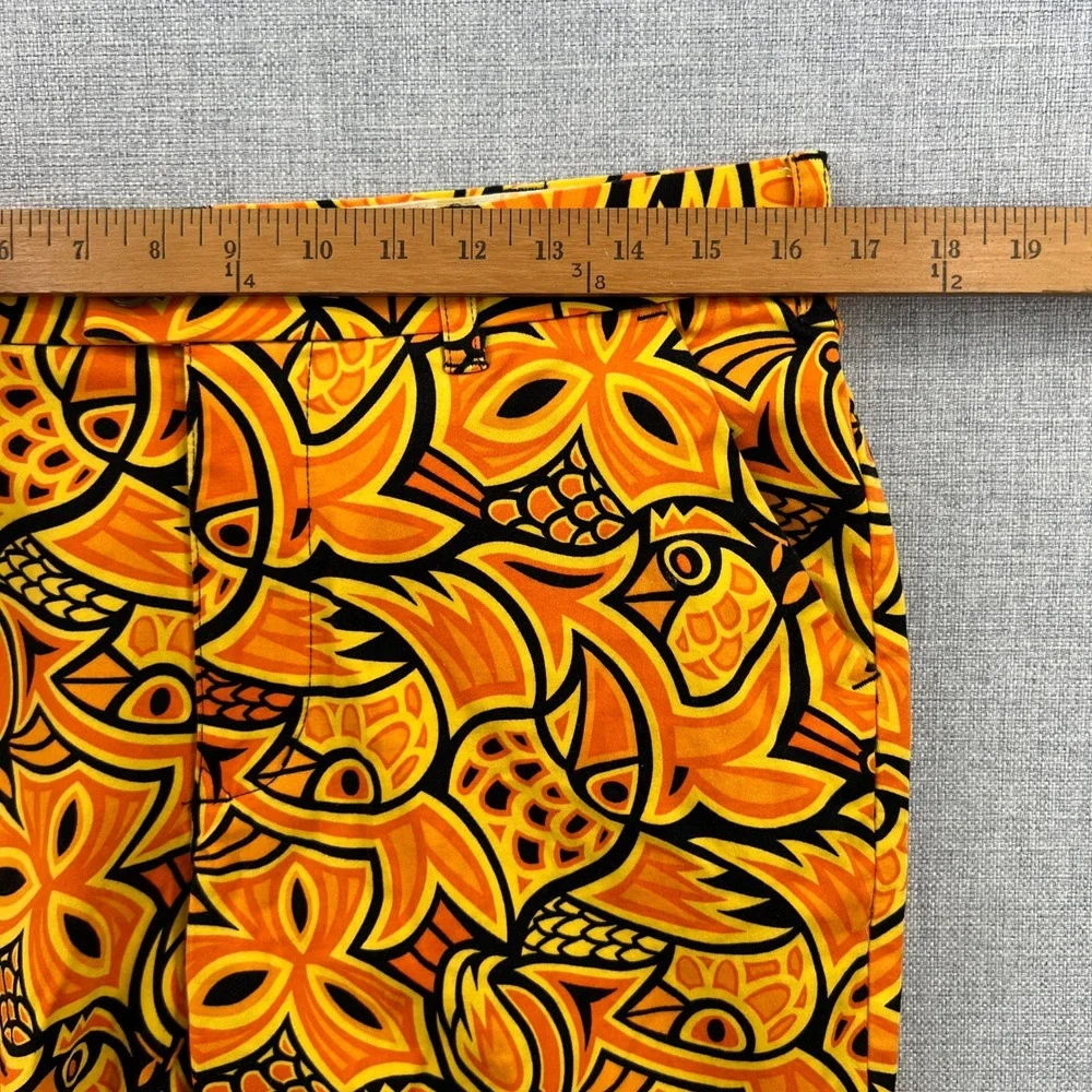Loudmouth Fairway Chirp Golf Pants Men 32x32 Orange Yellow Abstract Floral Retro